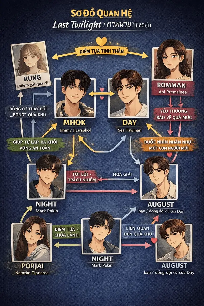 Sơ đồ quan hệ giữa các nhân vật trong Last Twilight The Series