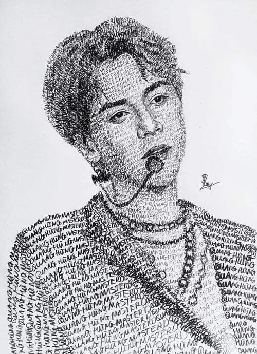 Ảnh Quang Hùng MasterD được vẽ bằng tên của anh